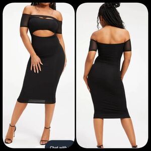 Good American Off Shoulder Cut Dress SZ 6 or 3XL